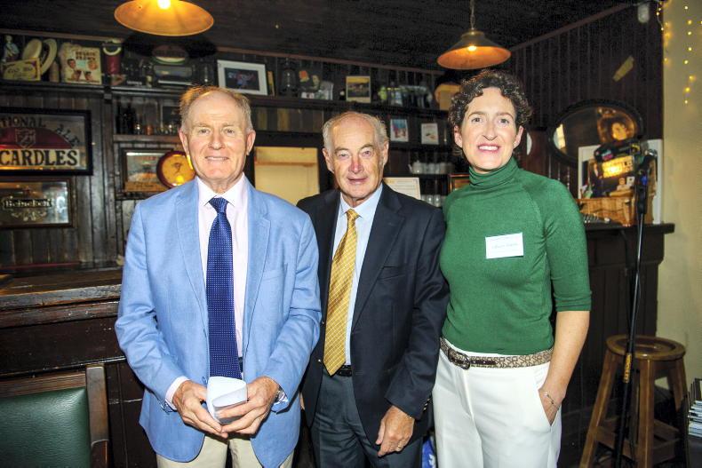 Joe Collins, Des Scahill and Jessica Cahalan at the Laytown Races Launch