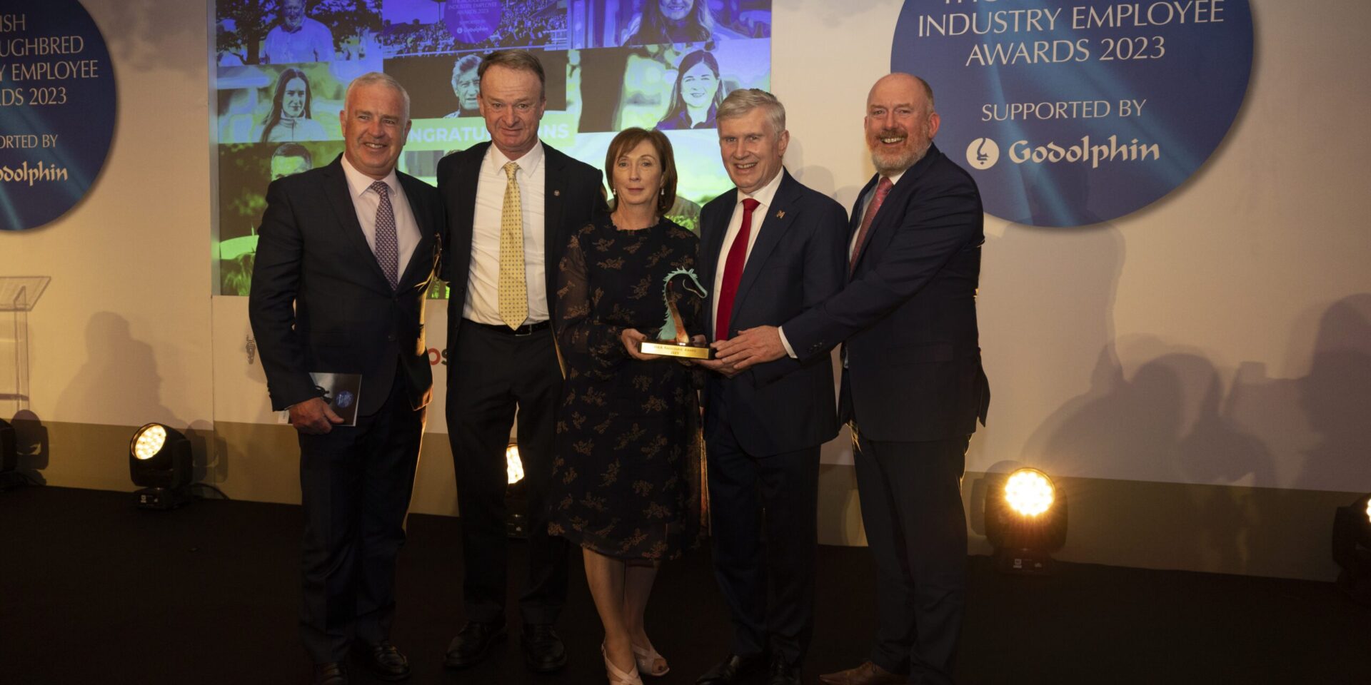 Ballinrobe Racecourse receiving the Racecourse Award at the Irish Thoroughbred Industry Employee Awards supported by Godolphin